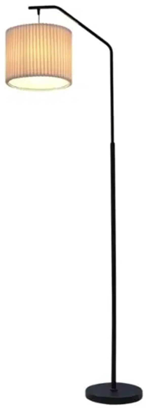 Tall Floor Lamp – 68" Swing Head, Pleated Shade, 9W Edison LED, Foot Switch