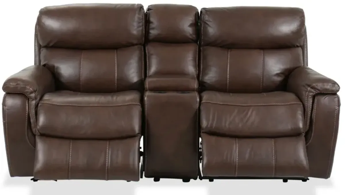 Cheer Leather Power Reclining Loveseat