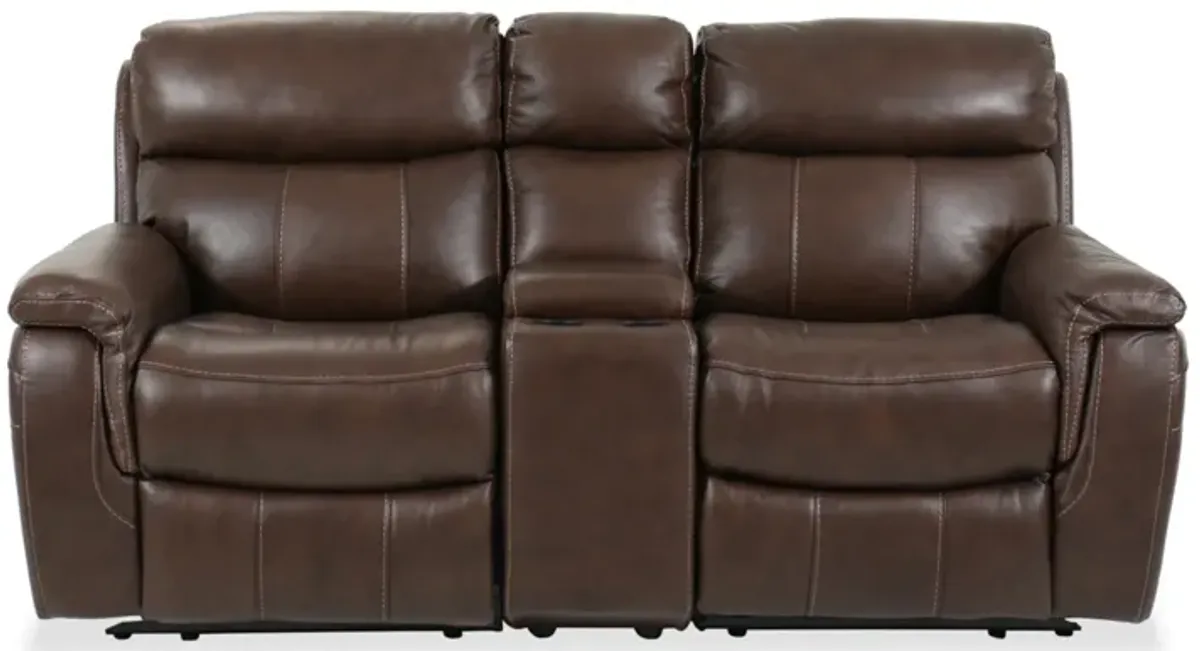 Cheer Leather Power Reclining Loveseat