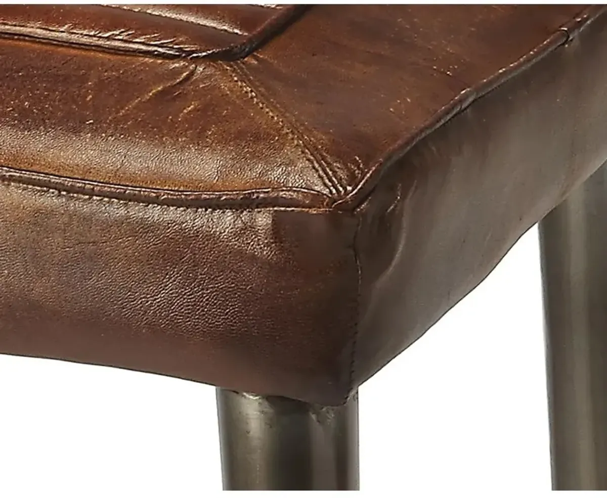 Butler Specialty Company Maxwell Leather 32 Bar Stool, Dark Brown