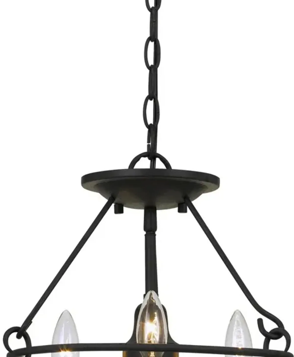 60 X 3 Watt Metal Frame Pendant with Hardwired Switch, Textured Gray - Benzara