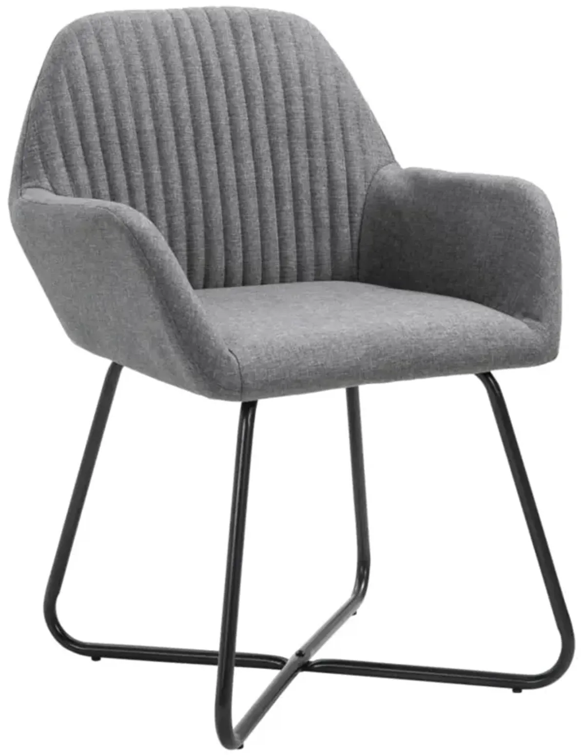 vidaXL Dining Chairs 2 pcs Dark Gray Fabric