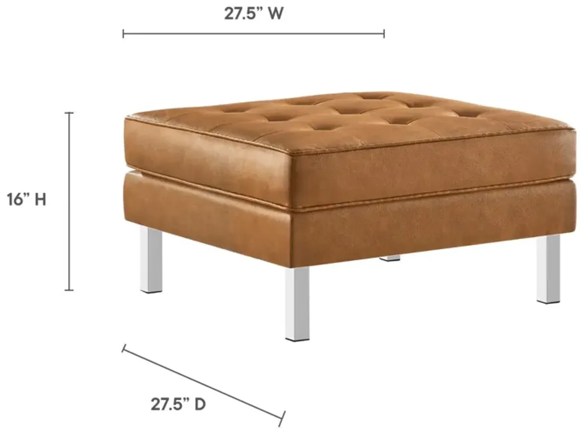 Loft Tufted Vegan Leather Ottoman