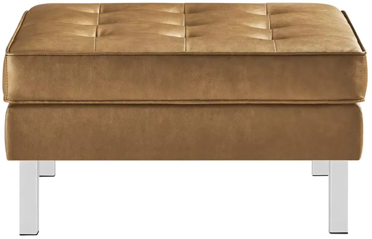 Loft Tufted Vegan Leather Ottoman