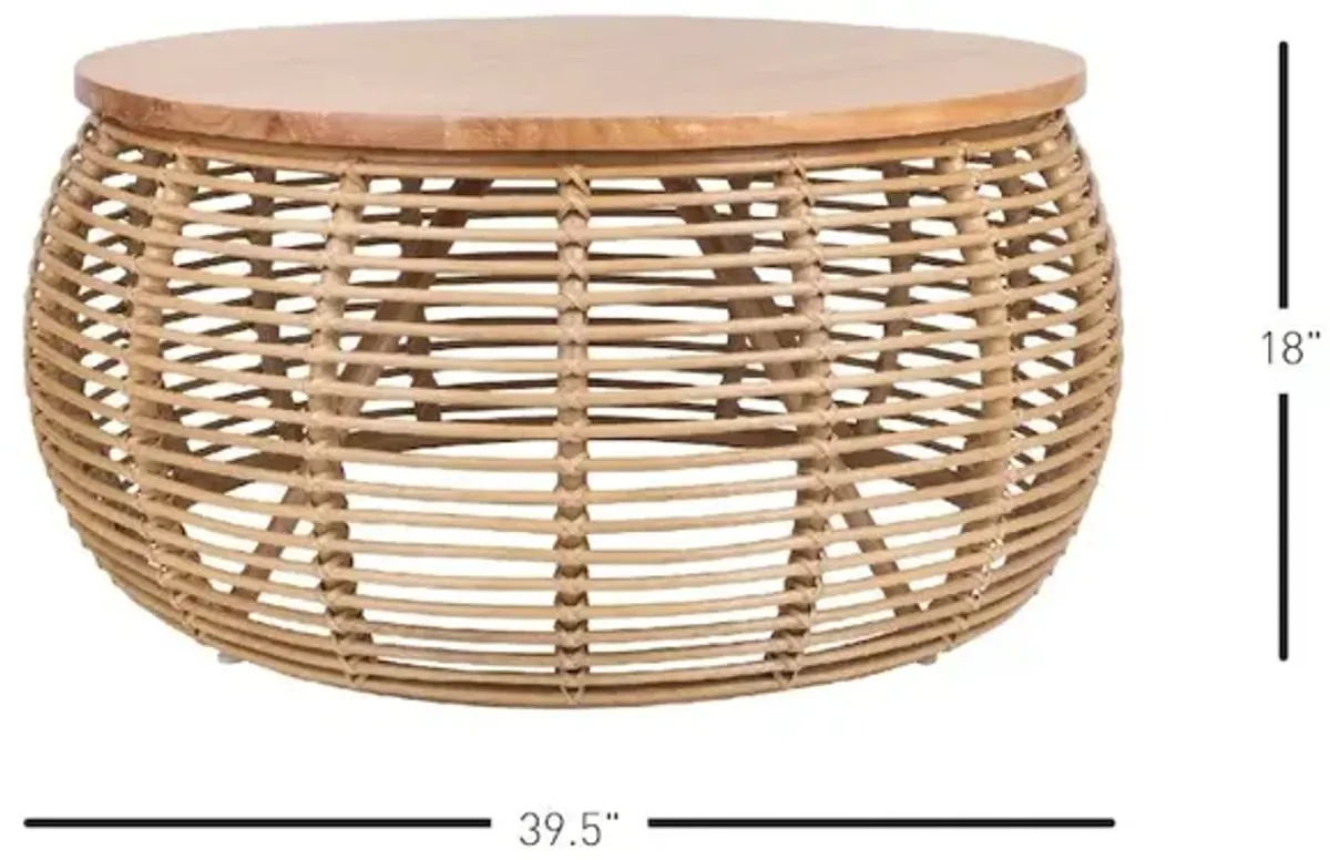 New Pacific Direct Iris Rattan Round Coffee Table