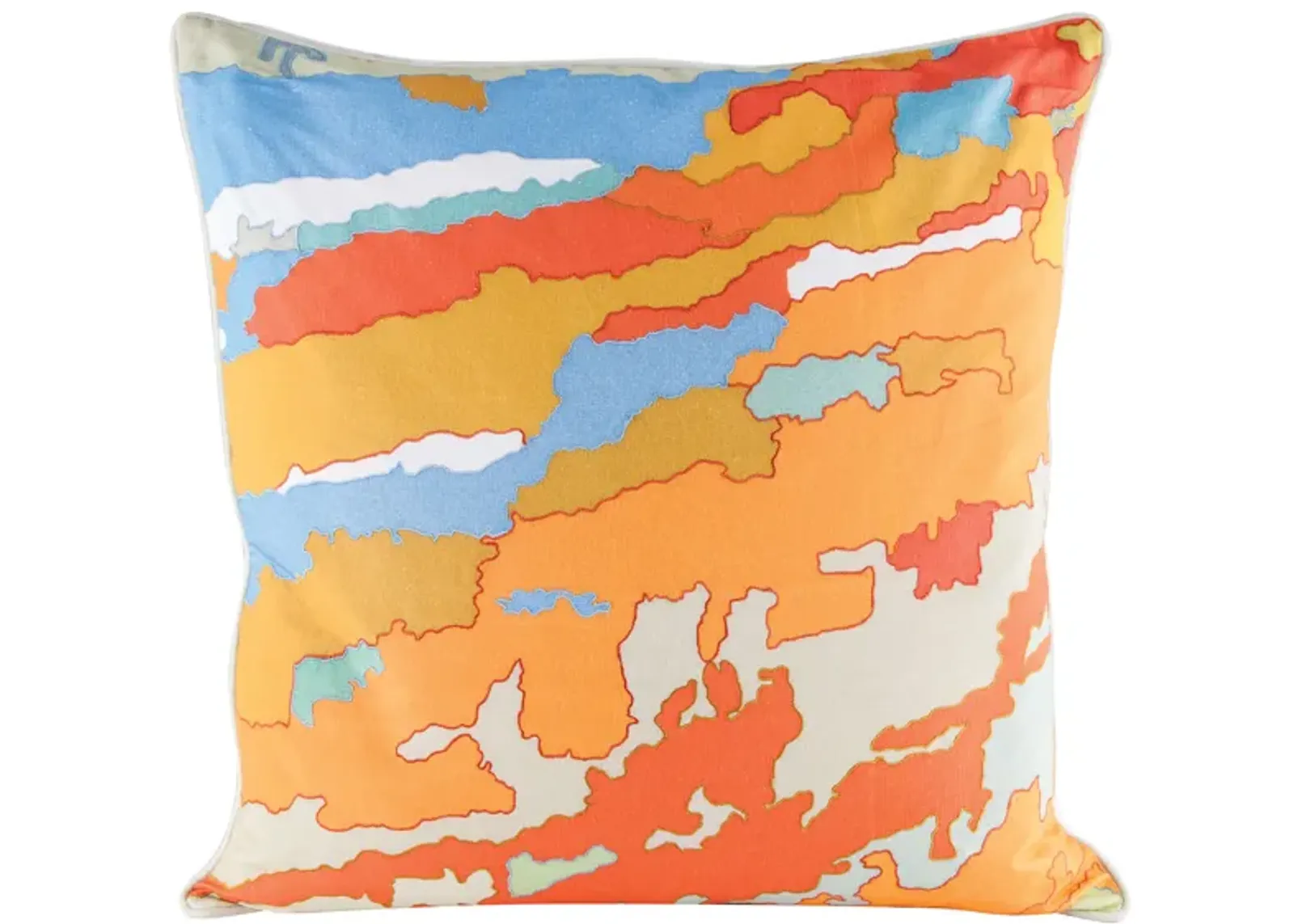 Orange Topography Pillow