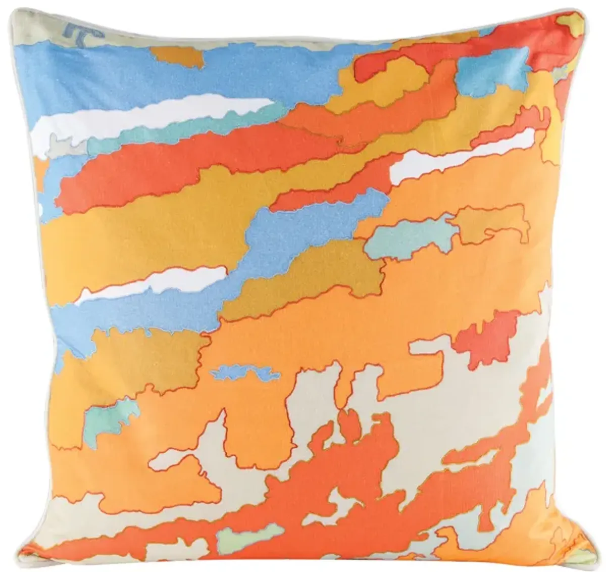 Orange Topography Pillow