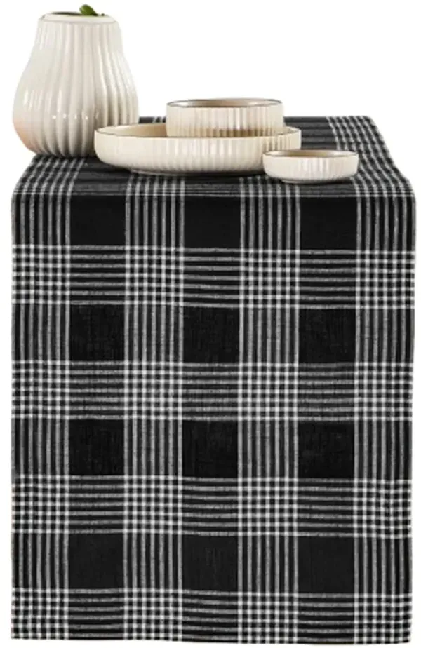 Solino Home 100% Pure Linen Table Runner - Glen Check