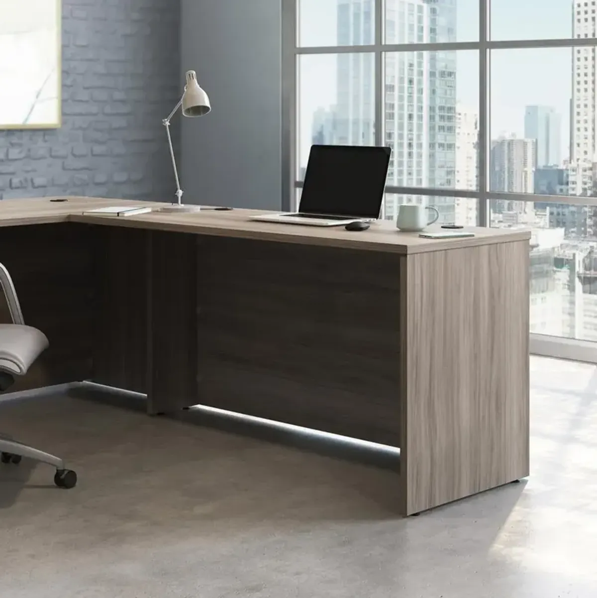 Sauder Affirm 60 X 24 Desk Shell/cred/return  Hudson Elm