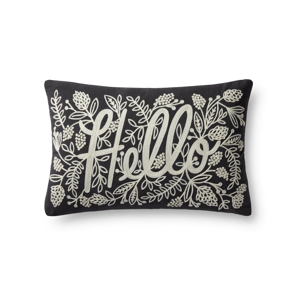 P6078 Black 13"x21" Down Pillow by Rifle Paper Co. × Loloi