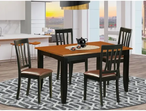 5 Pc Kitchen Table set-Dining Table and 4 Wooden Dining Chairs