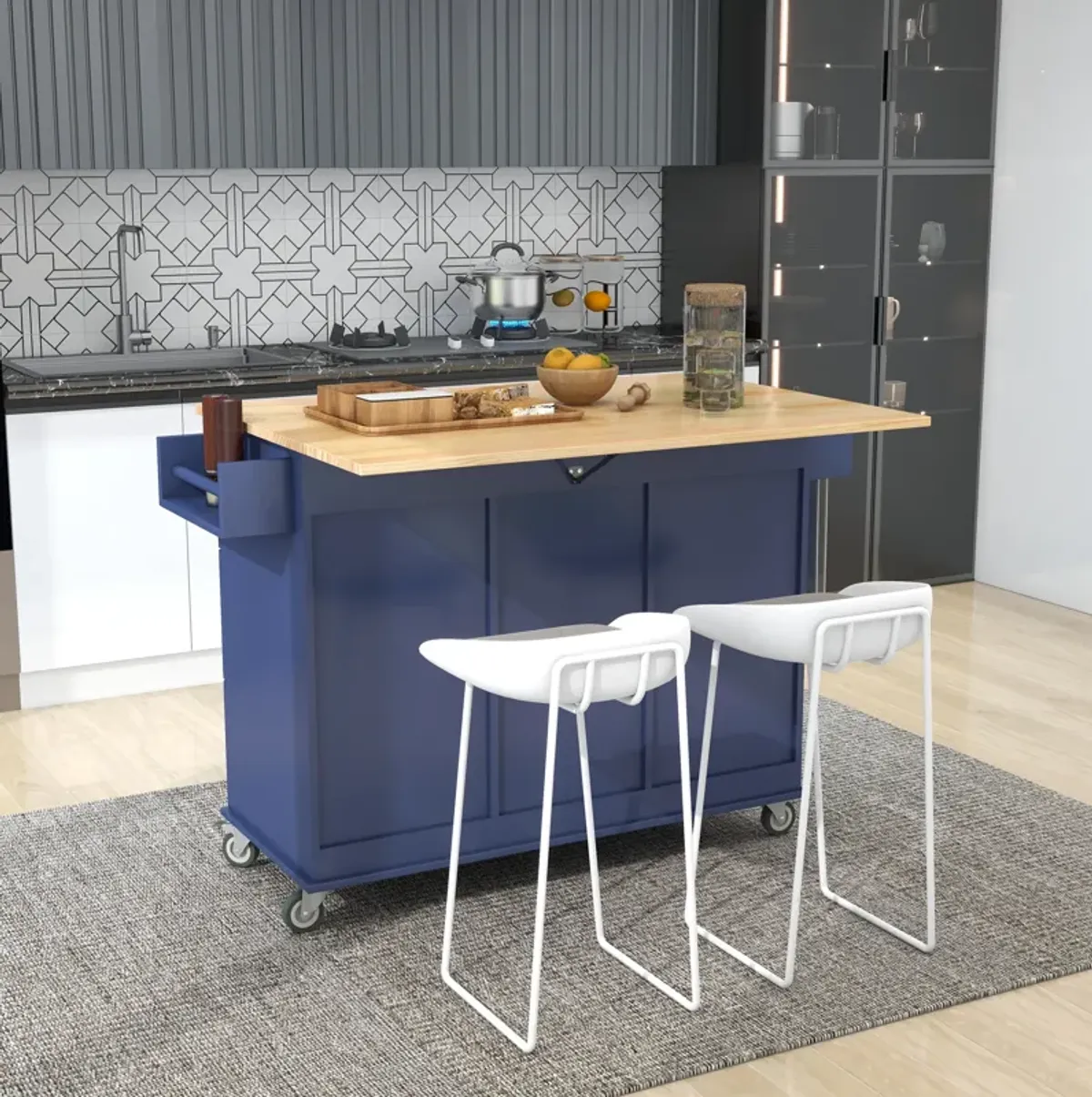 Merax Rolling Mobile Kitchen Island