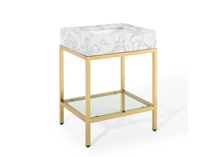 Kingsley 26" Gold Stainless Steel Bathroom Vanity