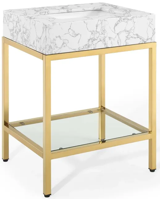 Kingsley 26" Gold Stainless Steel Bathroom Vanity