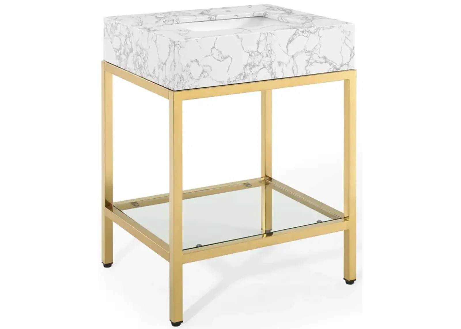 Kingsley 26" Gold Stainless Steel Bathroom Vanity