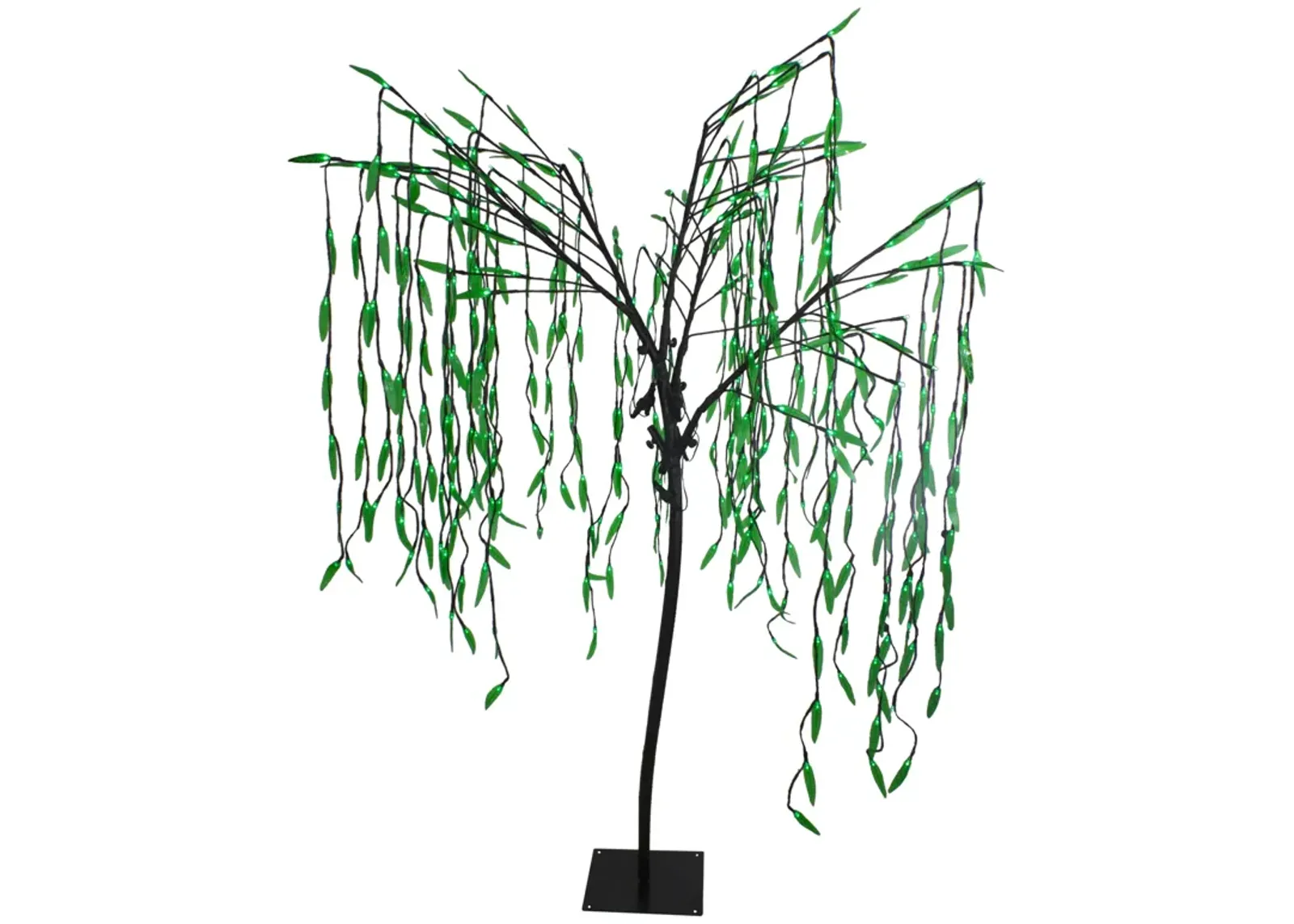 6' Lighted Christmas Willow Tree Outdoor Decoration - Green LED Lights