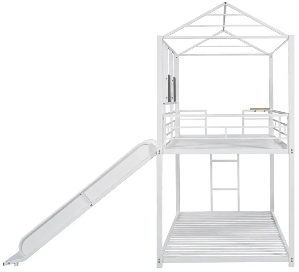 Merax Metal Bunk Bed House Bed With Slide