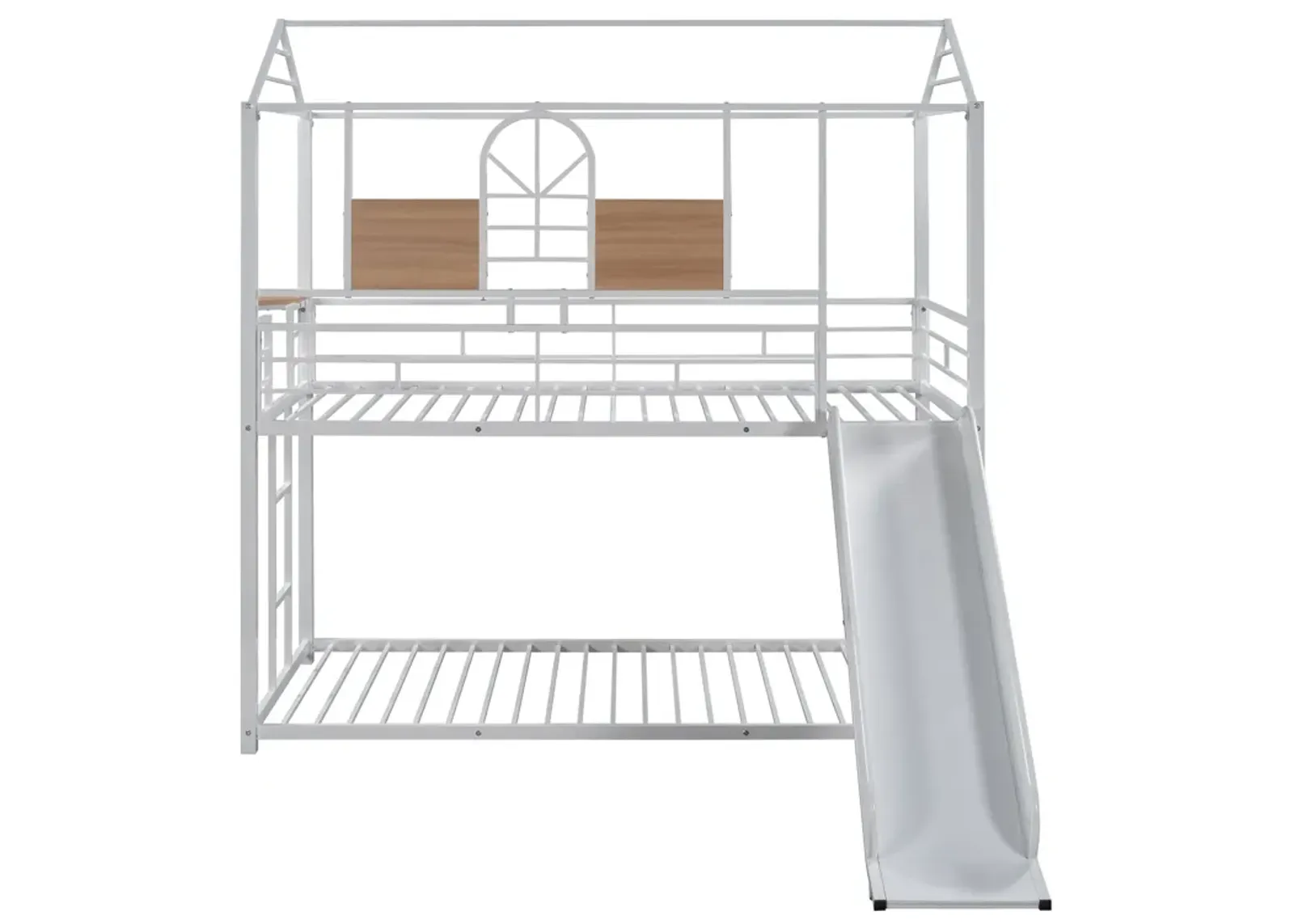 Merax Metal Bunk Bed House Bed With Slide