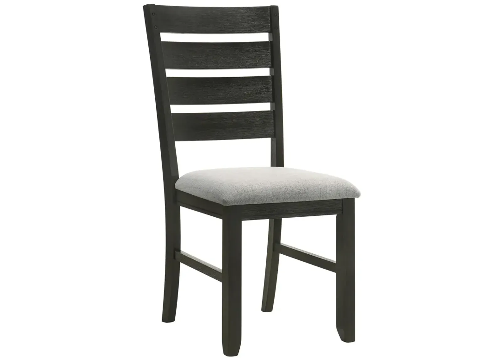 Woodlands 22 Inch Side Chair Set of 2, Soft Gray Fabric Seat, Brown Wood - Benzara