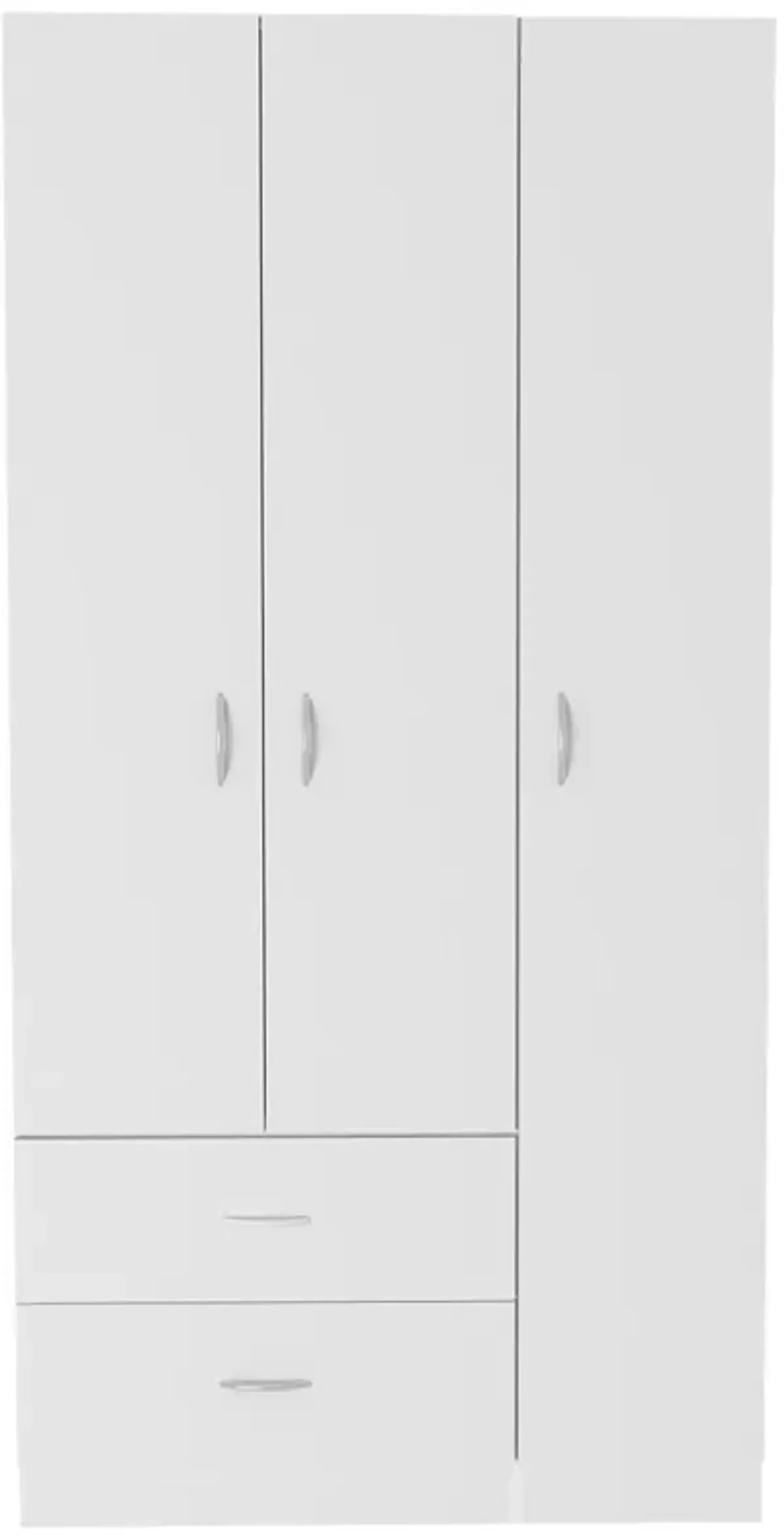 DEPOT E-SHOP Bosko 3 Doors Armoire, Two Drawers, Metal Rod