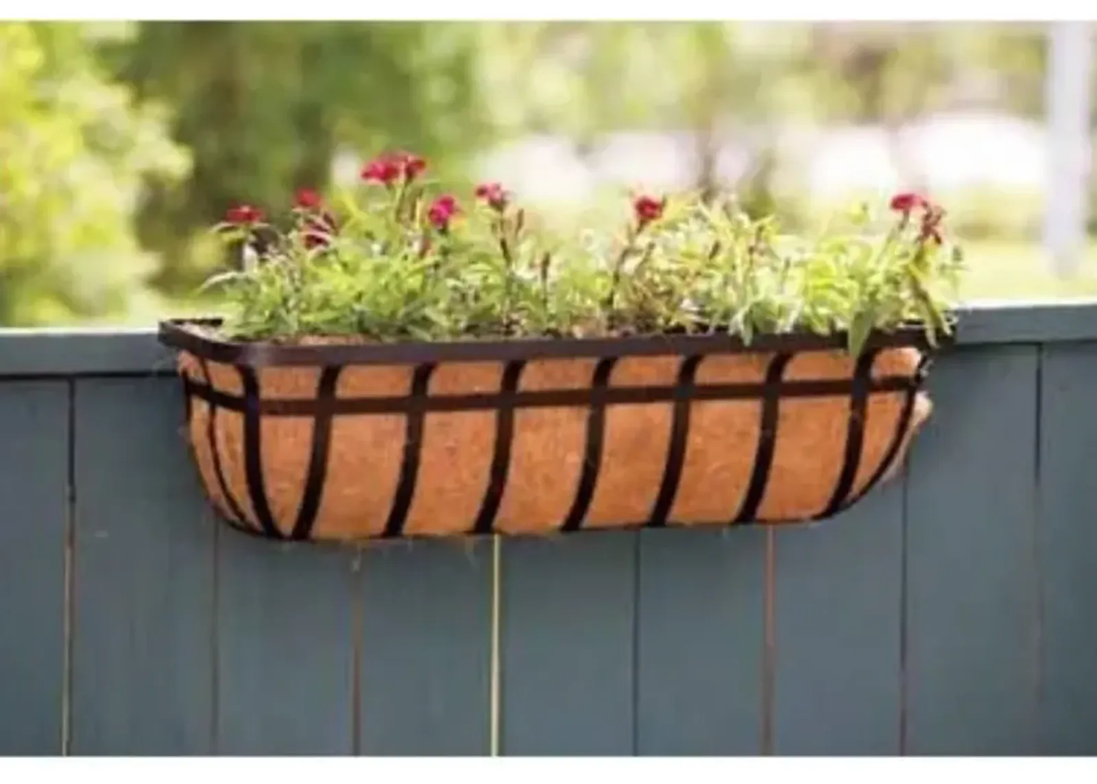 30-inch Window/Deck Planter with Coco Liner in Black