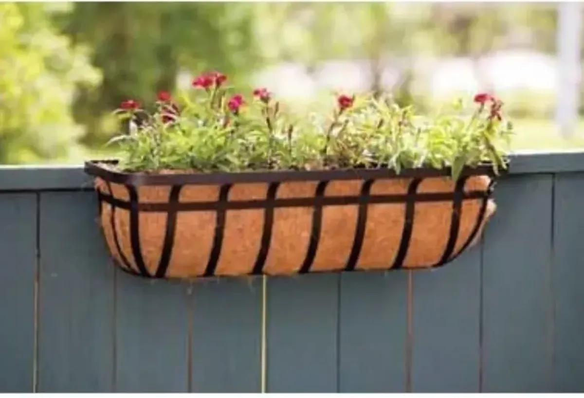 30-inch Window/Deck Planter with Coco Liner in Black