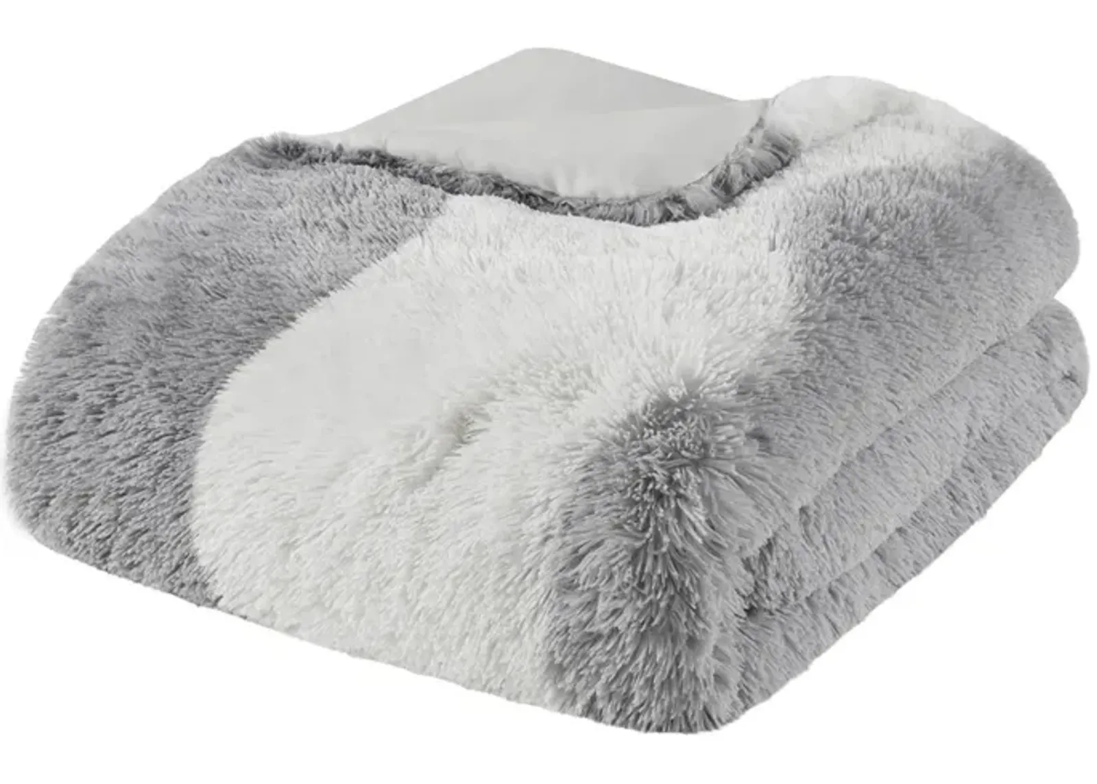 Gracie Mills Ombre Wave Shaggy Faux Fur Comforter Set