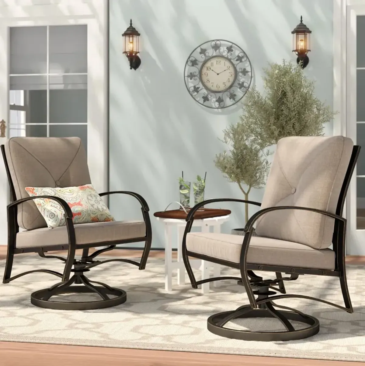 Kain Swivel Rocker Patio Dining Chair with Cushion