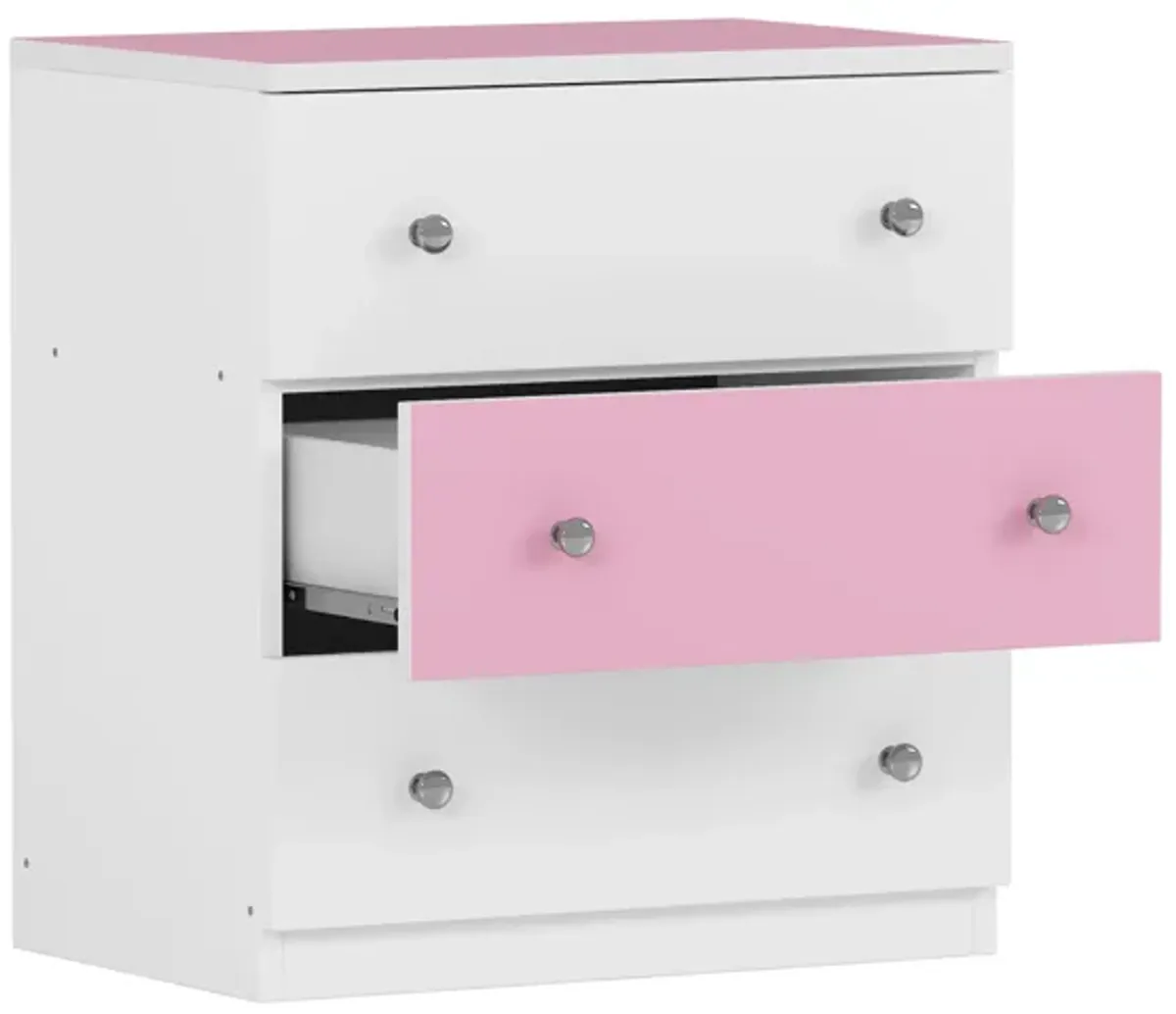 Merax 3-Drawer Nightstand with Plastic Handles