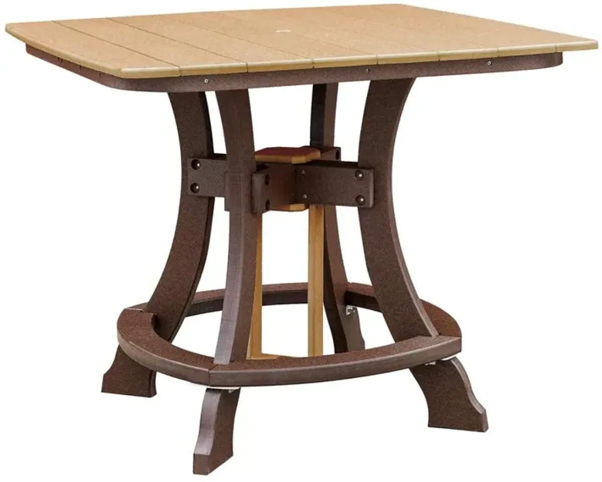 OS Home and Office Model 44S-C-CTB Counter Height Square Table in Cedar with Tudor Brown Base