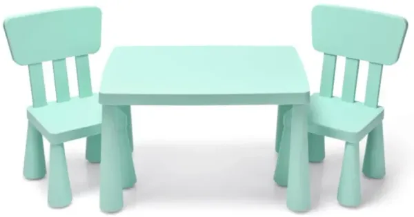 Hivvago 3 Pieces Toddler Multi Activity Play Dining Study Kids Table and Chair Set
