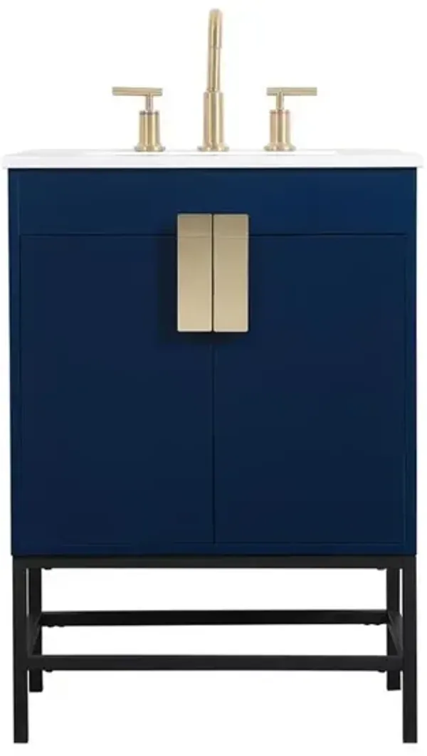 Elegant Kitchen and Bath 24 inch Single bathroom vanity in blue