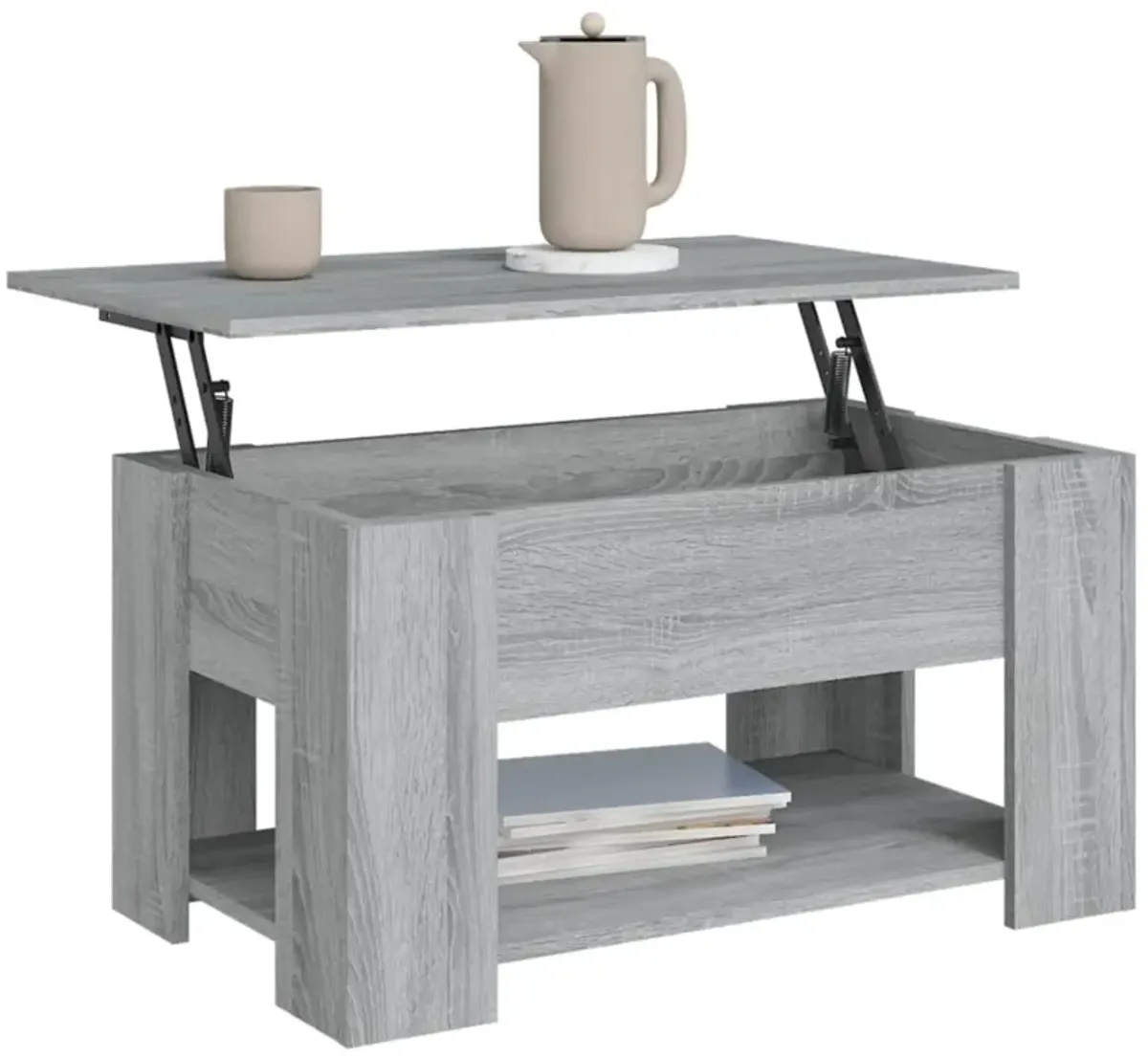 vidaXL Coffee Table Gray Sonoma 31.1"x19.3"x16.1" Engineered Wood