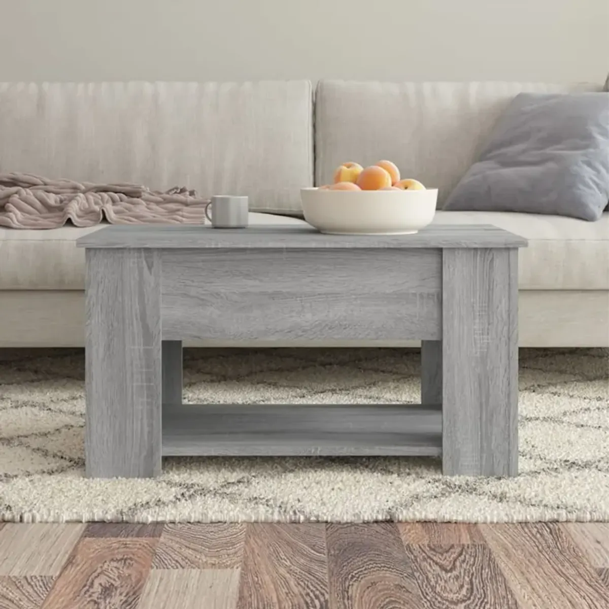 vidaXL Coffee Table Gray Sonoma 31.1"x19.3"x16.1" Engineered Wood