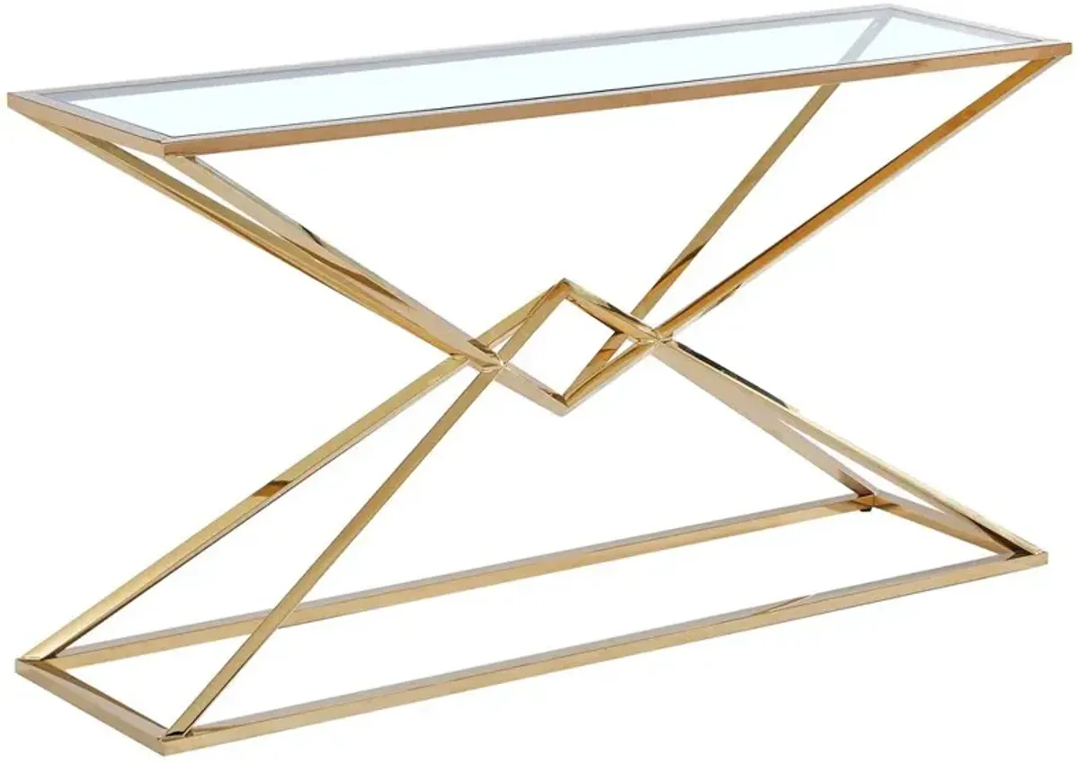 Best Master Furniture Emerson Gold Glass Console Table