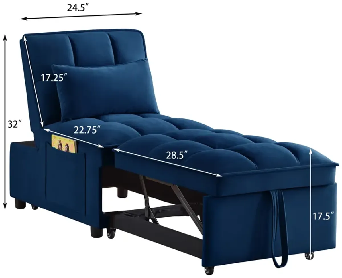 Merax Single Sofa Bed Futon with Storage Pockets