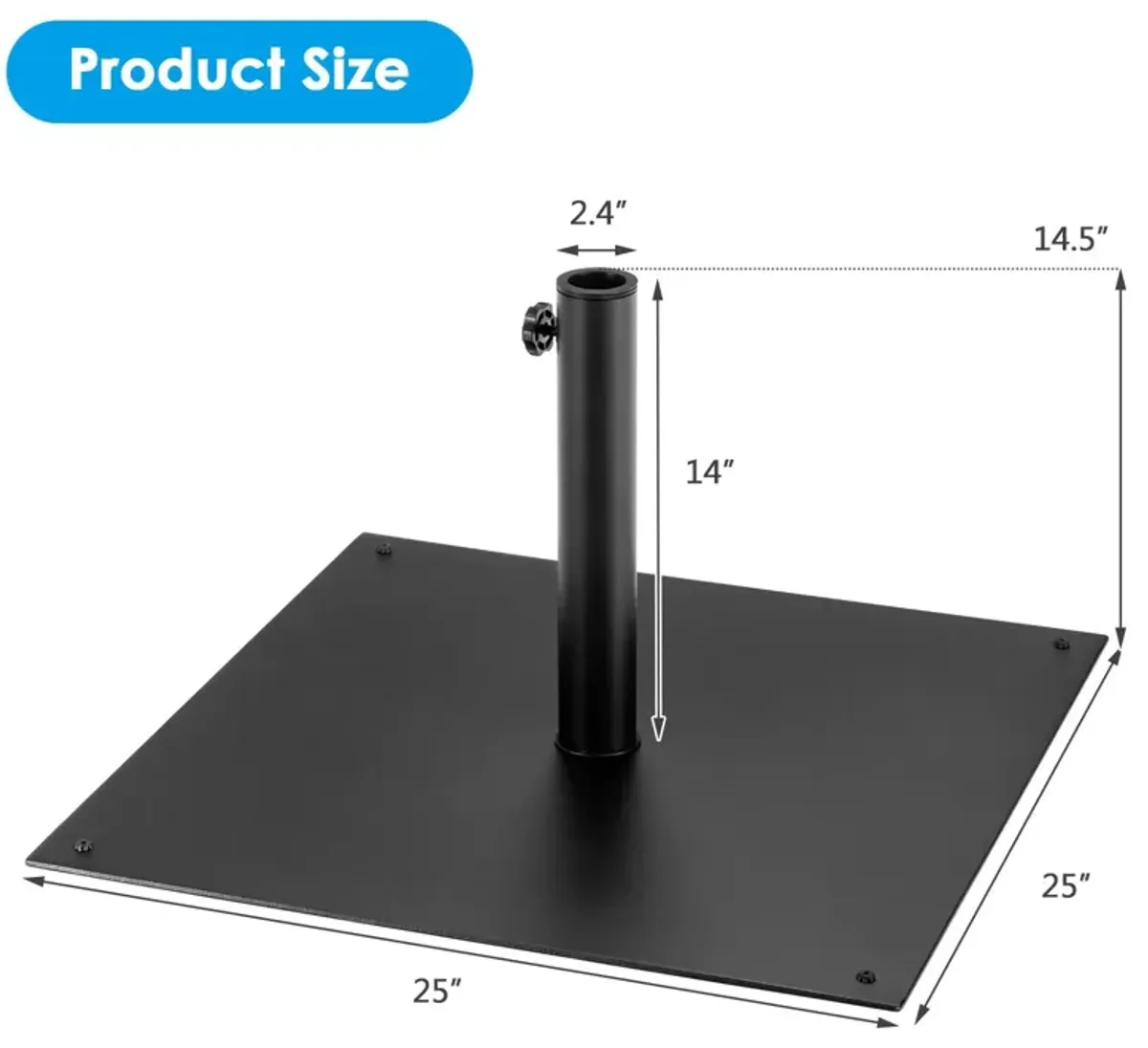 40 lbs Square Umbrella Base Stand for Backyard and Patio Umbrella Stability