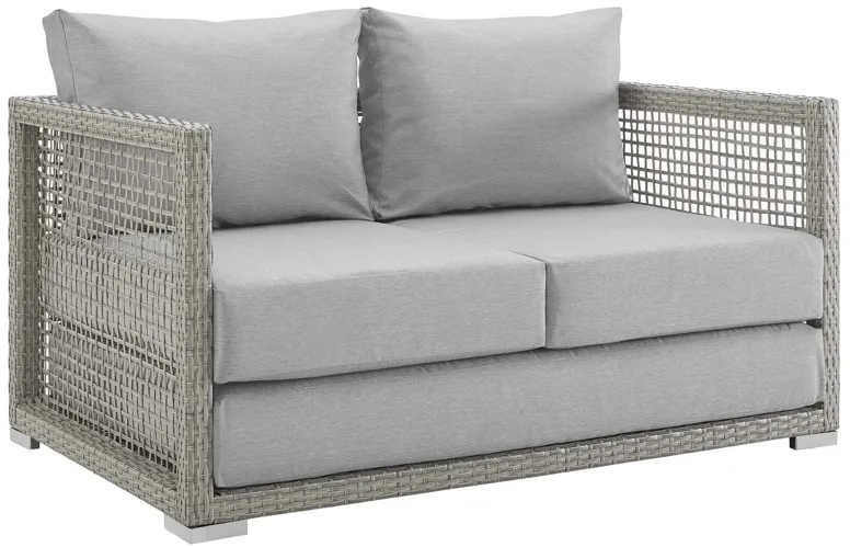 Aura 3 Piece Outdoor Patio Wicker Rattan Set - Gray Gray