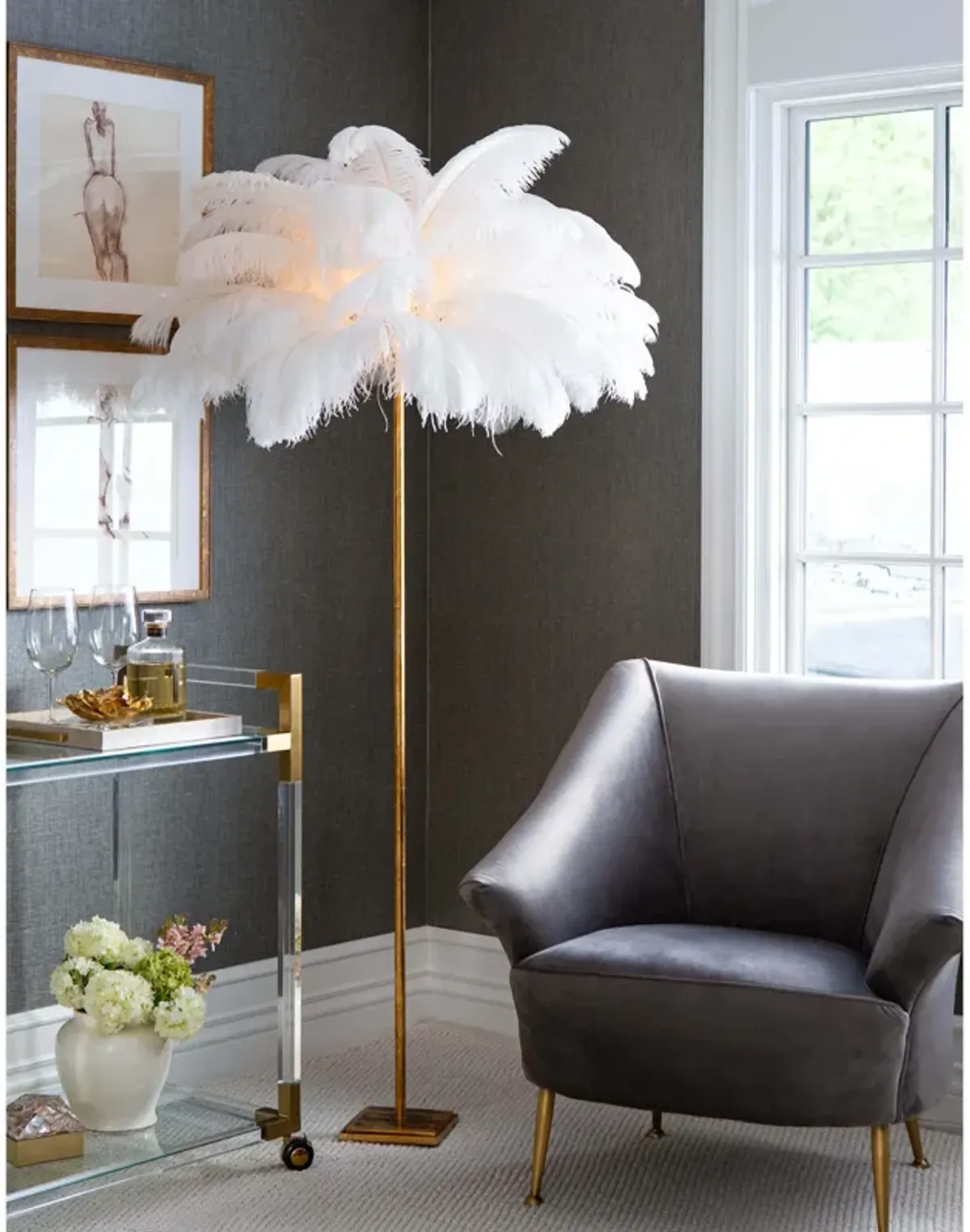 Josephine Feather Floor Lamp