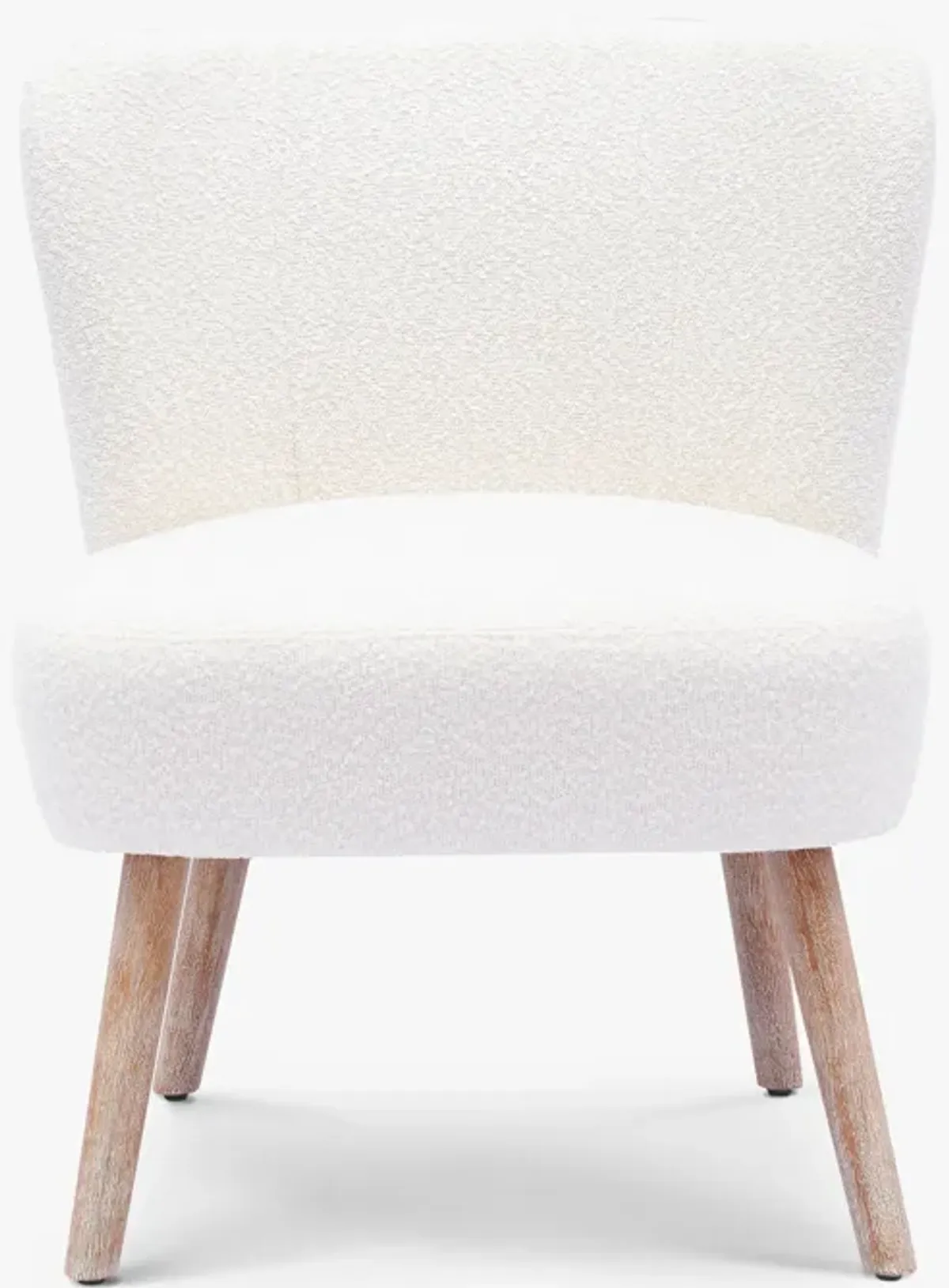 WestinTrends Genevieve Mid-Century Boucle Accent Chair with Ottoman Foot Stool Set