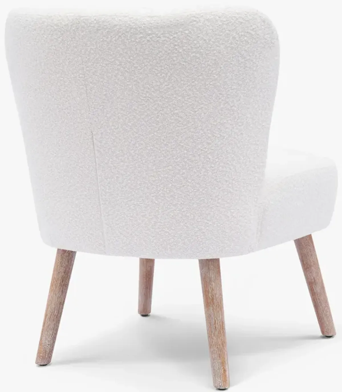 WestinTrends Genevieve Mid-Century Boucle Accent Chair with Ottoman Foot Stool Set