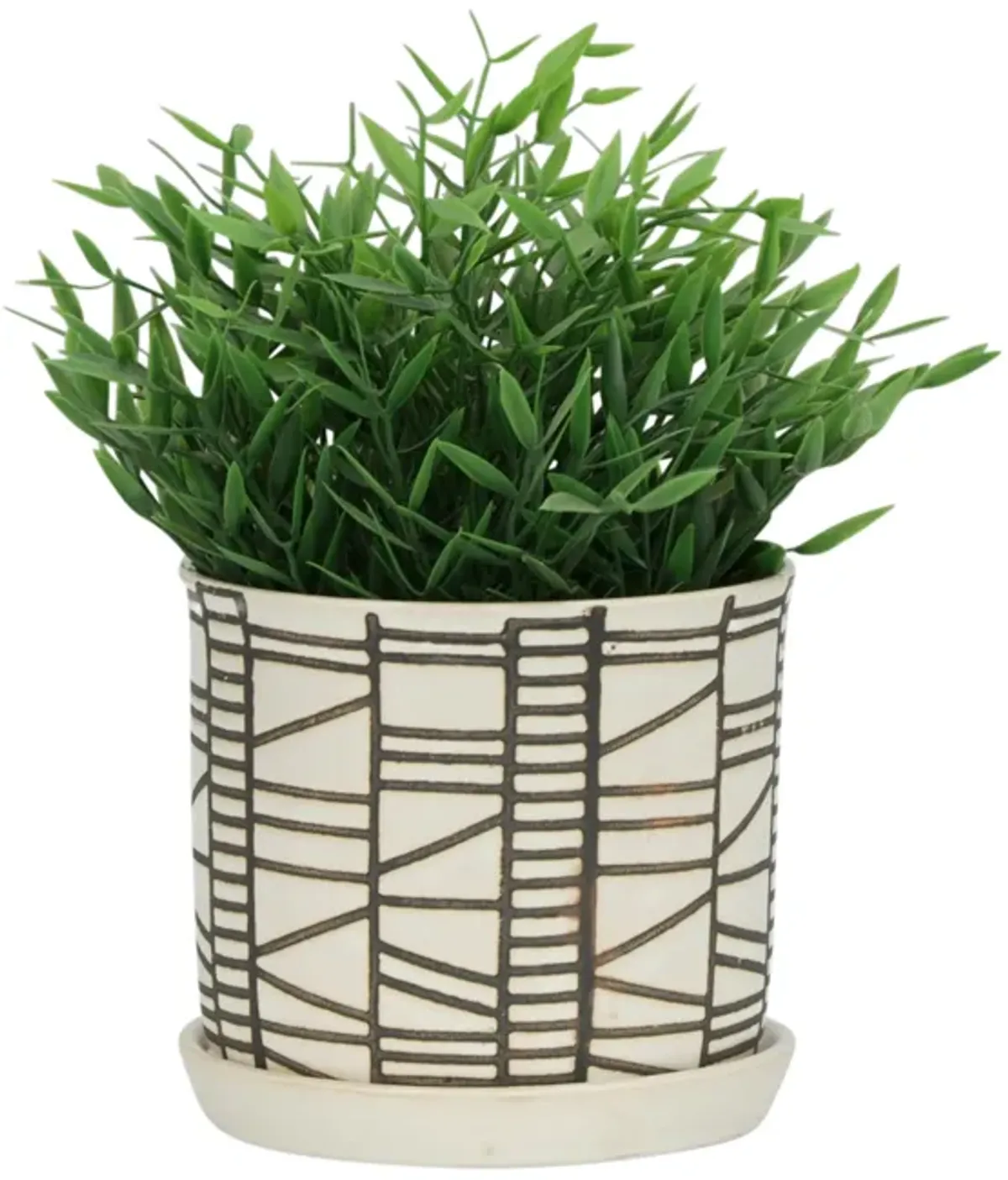 Planter W/ Saucer, Beige