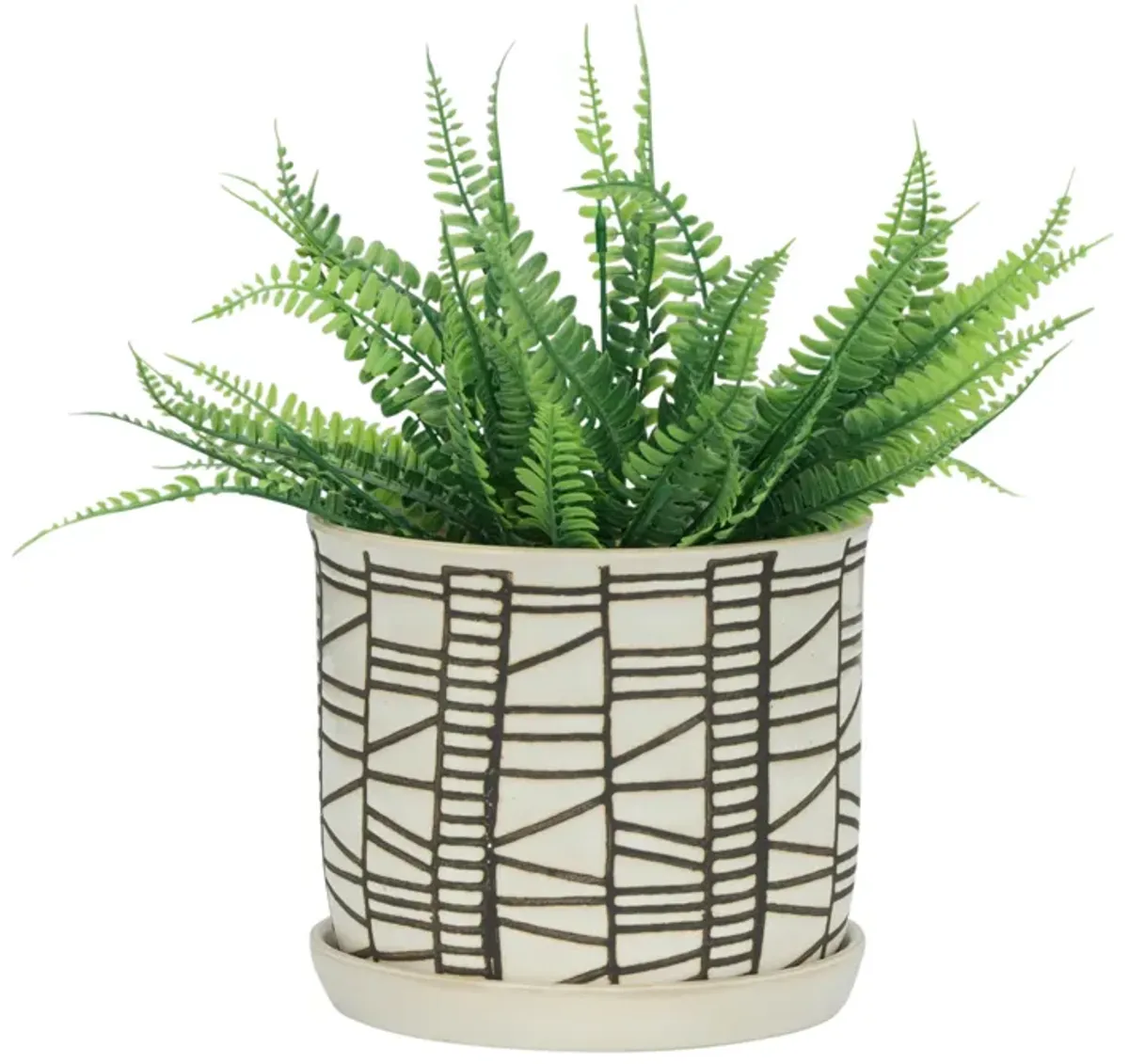Planter W/ Saucer, Beige