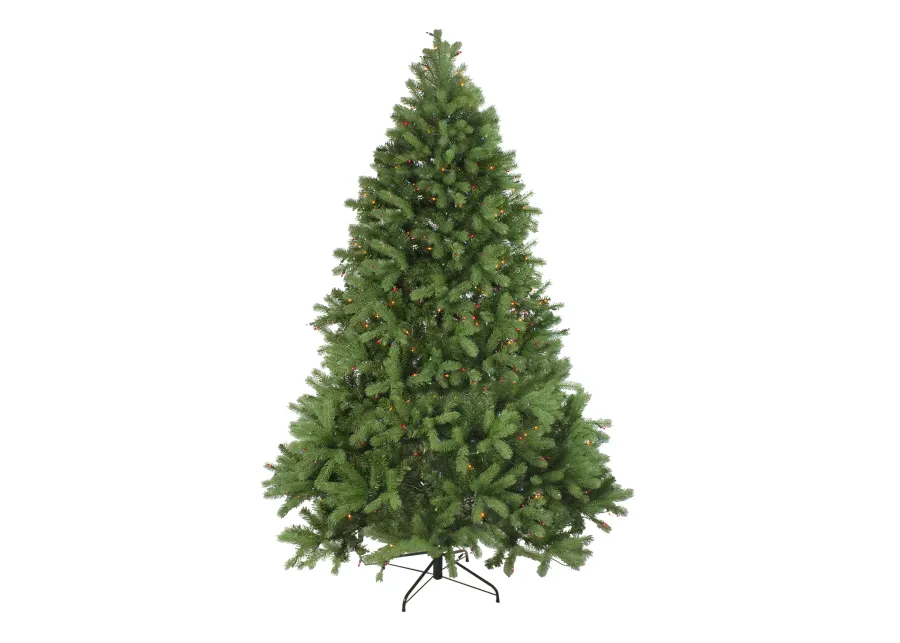 7.5' Pre-Lit Noble Fir Full Artificial Christmas Tree - Multi-Color Lights