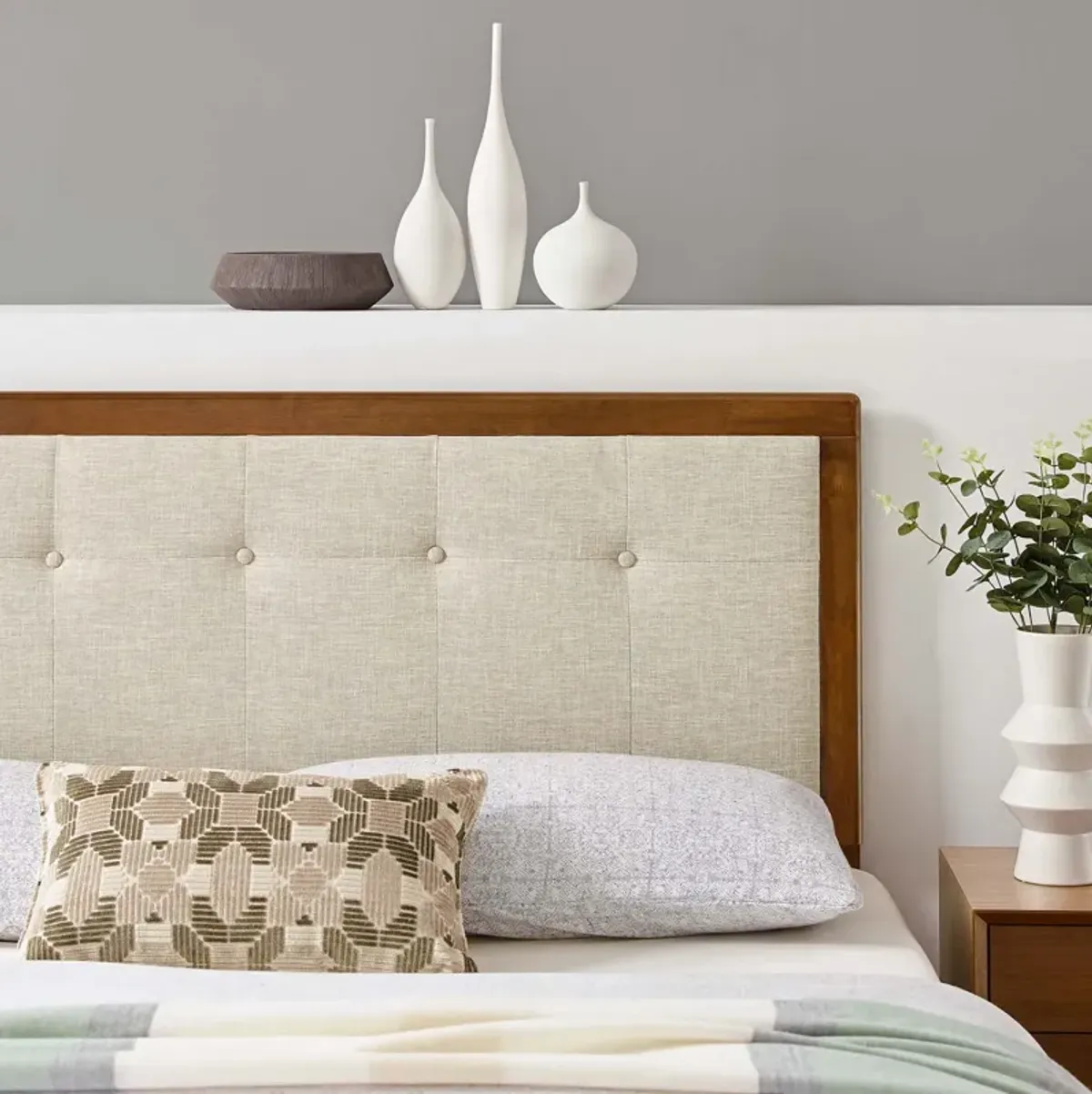 Modway - Draper Tufted King Fabric and Wood Headboard