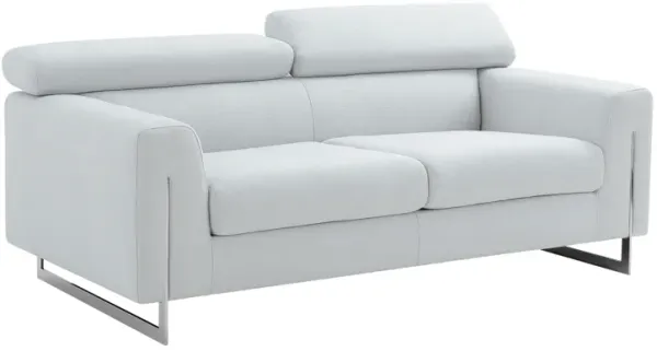 Pasargad Home Noho Serena Modern Loveseats with Adjustable Headrests, Silver