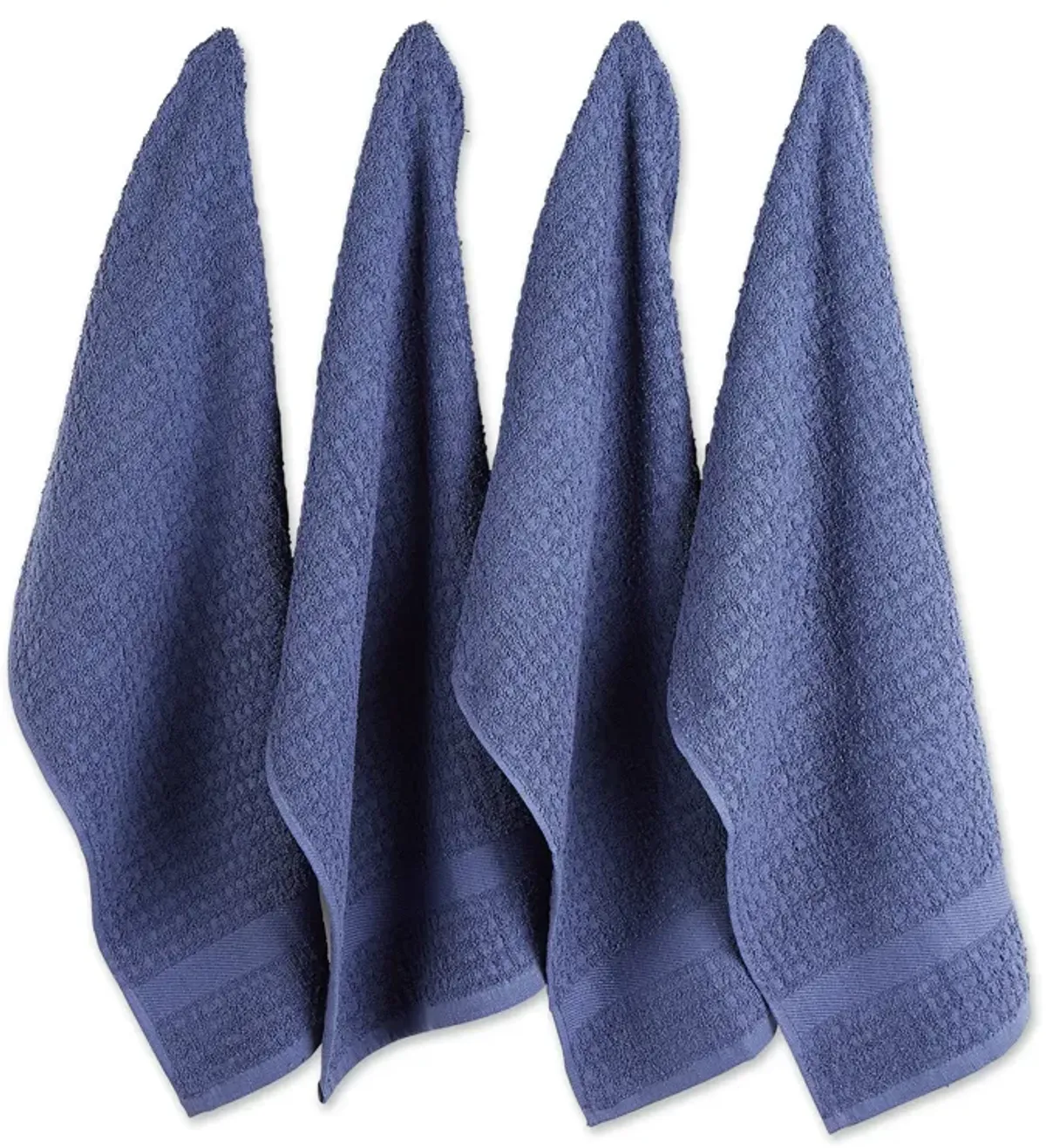 Set of 4 Solid French Blue Waffle Terry Dish Towel  26"