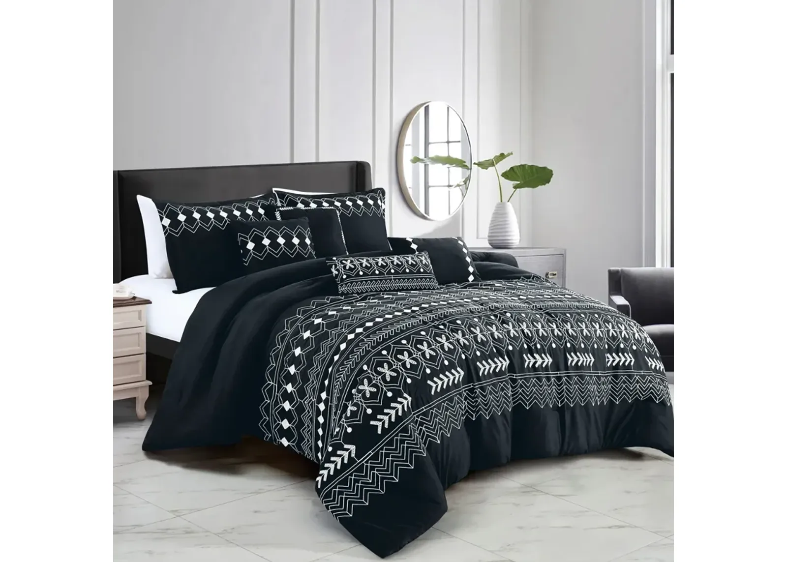 MarCielo 7 PCS Bedding Comforter Set