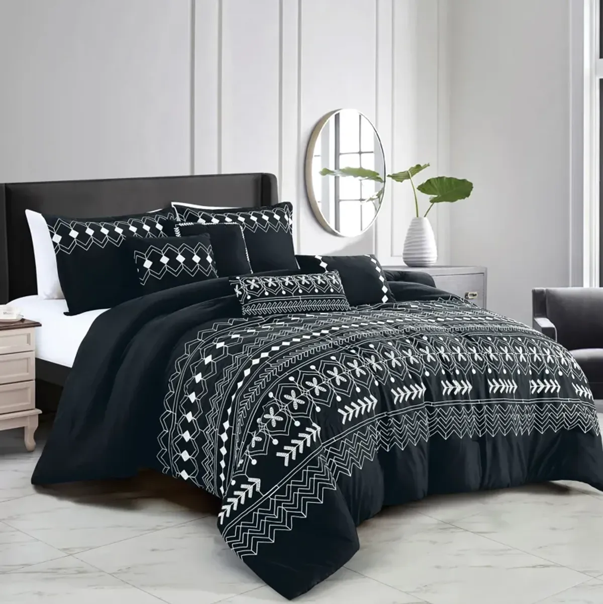 MarCielo 7 PCS Bedding Comforter Set