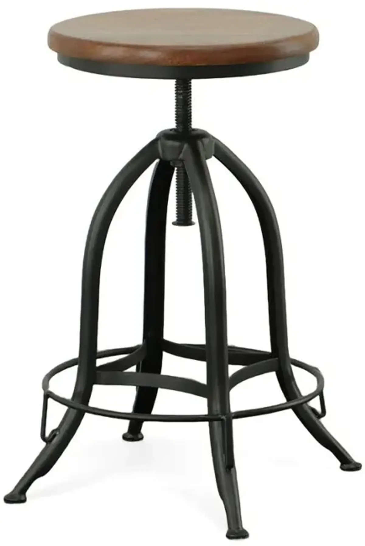 Carolina Living Ryder Adjustable Barstool - Chestnut Seat - Black Base